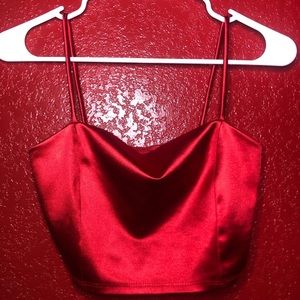 Sexy red strap crop top